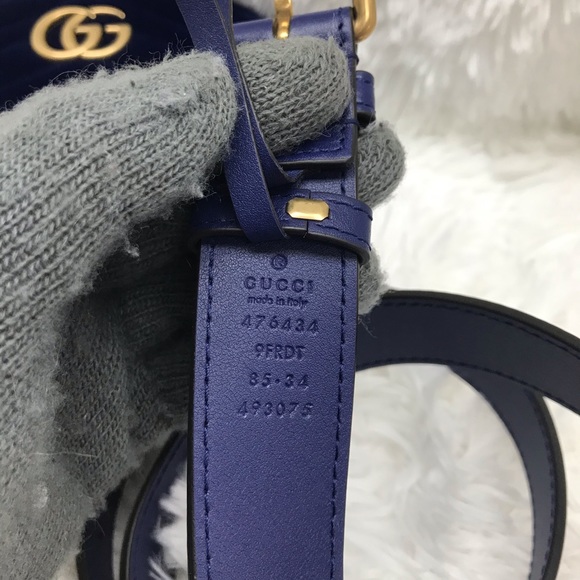 Gucci Blue Velvet GG Marmont Belt Bag BRAND NEW - Picture 5 of 8